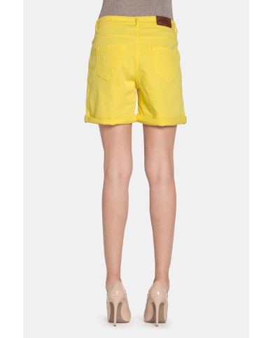 SHORT IN JEANS COLOR STRETCH. MOD. 757. Vita regolare e gamba morbida.