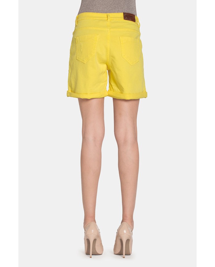 SHORT IN JEANS COLOR STRETCH. MOD. 757. Vita regolare e gamba morbida.