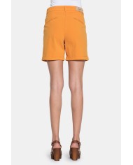 PANTALONE CORTO IN POPELINE STRETCH. Vita regolare