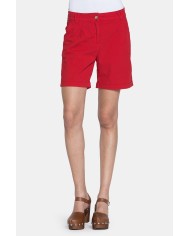 PANTALONE CORTO IN POPELINE STRETCH. Vita regolare