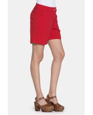 PANTALONE CORTO IN POPELINE STRETCH. Vita regolare