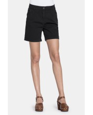 PANTALONE CORTO IN POPELINE STRETCH. Vita regolare