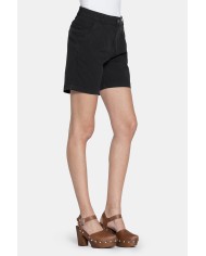 PANTALONE CORTO IN POPELINE STRETCH. Vita regolare