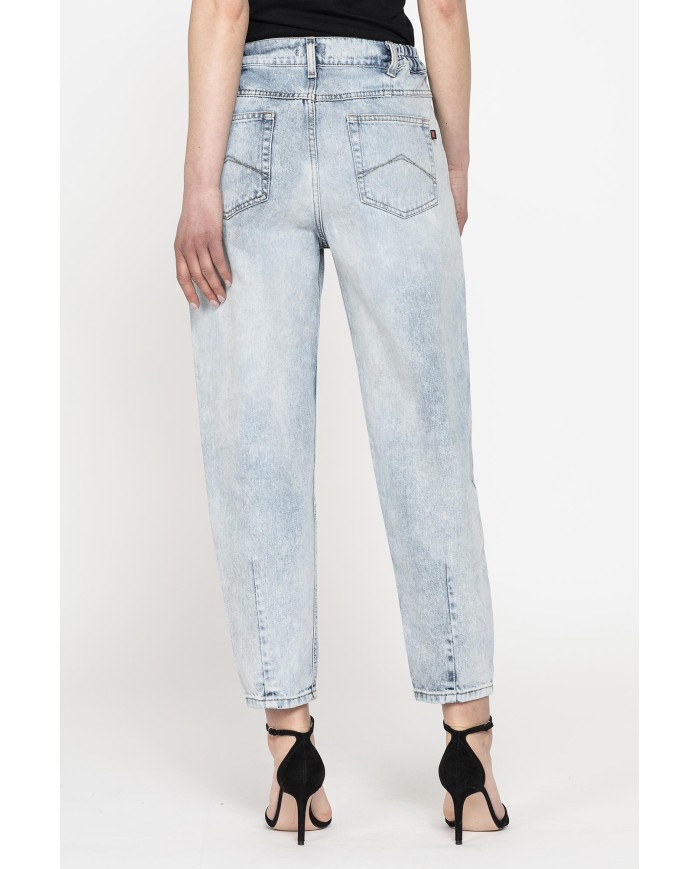 JEANS 5 TASCHE CON ELASTICO IN CINTURA MOD.758A IN DENIM 13,5 oz. Vita alta e gamba morbida