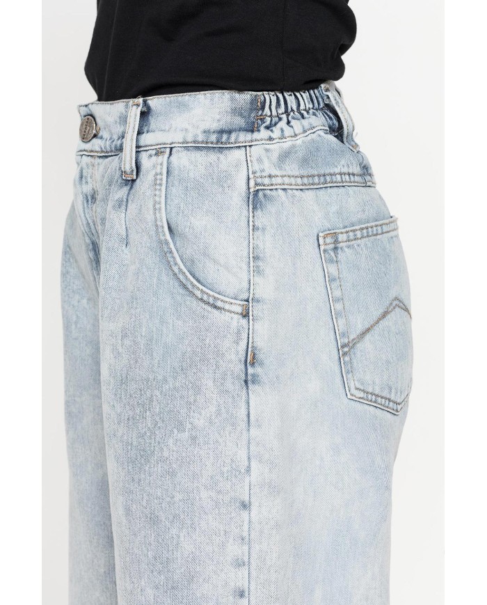 JEANS 5 TASCHE CON ELASTICO IN CINTURA MOD.758A IN DENIM 13,5 oz. Vita alta e gamba morbida