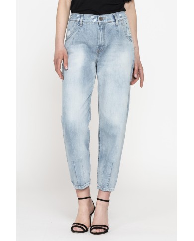 JEANS 5 TASCHE CON ELASTICO IN CINTURA MOD.758A IN DENIM 13,5 oz. Vita alta e gamba morbida