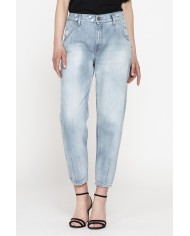 JEANS 5 TASCHE CON ELASTICO IN CINTURA MOD.758A IN DENIM 13,5 oz. Vita alta e gamba morbida