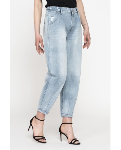 JEANS 5 TASCHE CON ELASTICO IN CINTURA MOD.758A IN DENIM 13,5 oz. Vita alta e gamba morbida