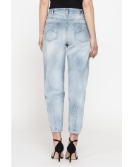 JEANS 5 TASCHE CON ELASTICO IN CINTURA MOD.758A IN DENIM 13,5 oz. Vita alta e gamba morbida