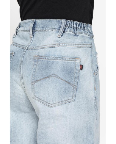 JEANS 5 TASCHE CON ELASTICO IN CINTURA MOD.758A IN DENIM 13,5 oz. Vita alta e gamba morbida