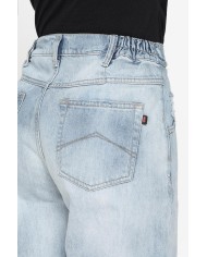 JEANS 5 TASCHE CON ELASTICO IN CINTURA MOD.758A IN DENIM 13,5 oz. Vita alta e gamba morbida