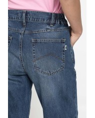 JEANS 5 TASCHE CON ELASTICO IN CINTURA MOD.758A IN DENIM 13,5 oz. Vita alta e gamba morbida