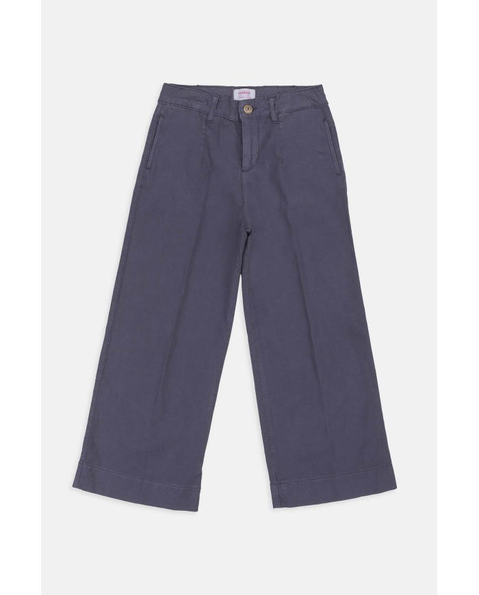 PANTALONE IN POPELINE STRETCH. Vita regolare e gamba regolare.