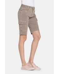 BERMUDA IN JEANS COLOR STRETCH. Vita regolare