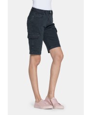 BERMUDA IN JEANS COLOR STRETCH. Vita regolare