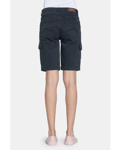 BERMUDA IN JEANS COLOR STRETCH. Vita regolare