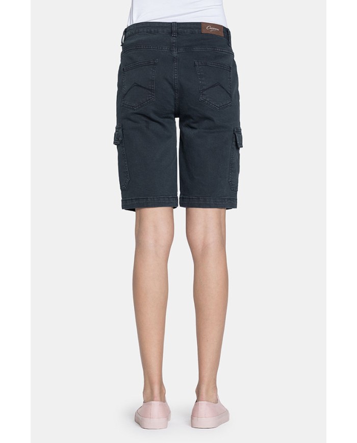 BERMUDA IN JEANS COLOR STRETCH. Vita regolare