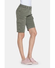 BERMUDA IN JEANS COLOR STRETCH. Vita regolare