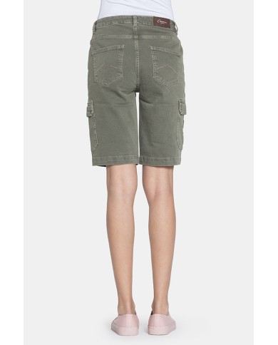 BERMUDA IN JEANS COLOR STRETCH. Vita regolare