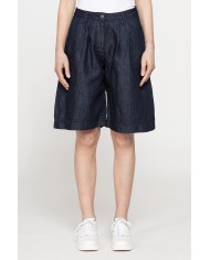 BERMUDA CON PIEGHE IN DENIM LINO