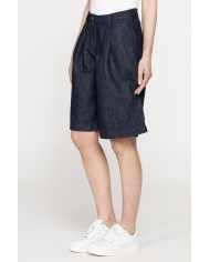 BERMUDA CON PIEGHE IN DENIM LINO