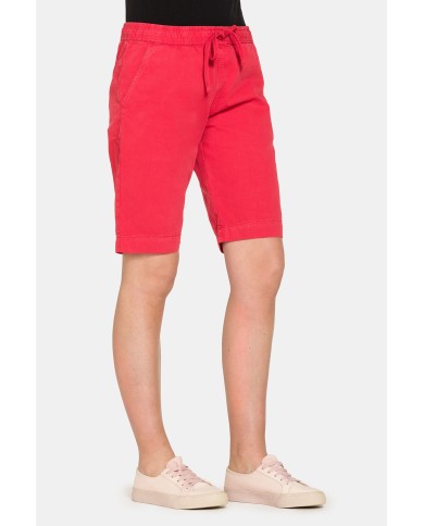 BERMUDA CON ELASTICO IN VITA 100% COTONE. Vita regolare