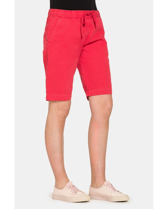 BERMUDA CON ELASTICO IN VITA 100% COTONE. Vita regolare