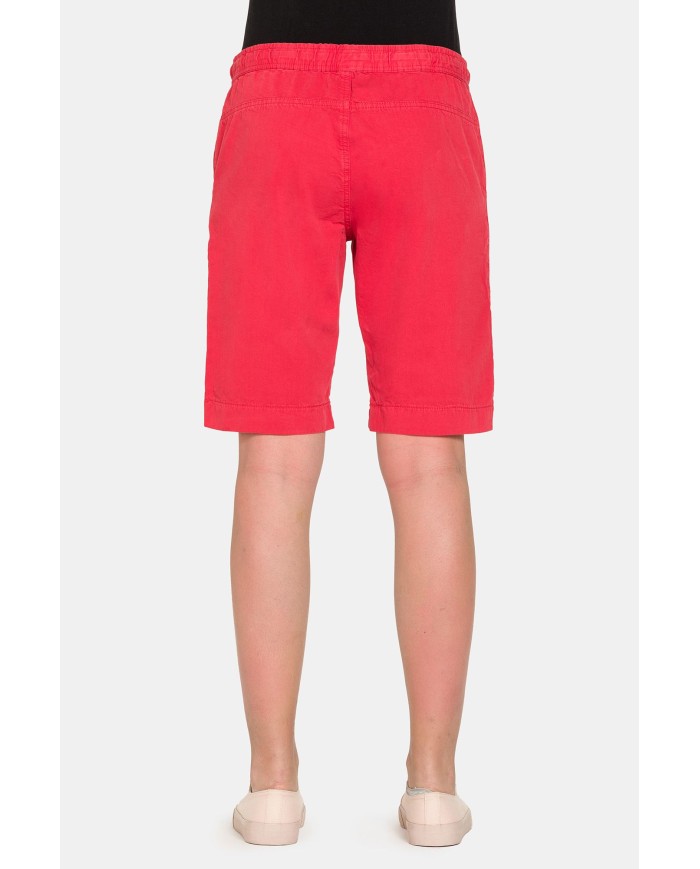 BERMUDA CON ELASTICO IN VITA 100% COTONE. Vita regolare