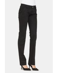 PANTALONI IN RASO STRETCH. Vita bassa e gamba slim.