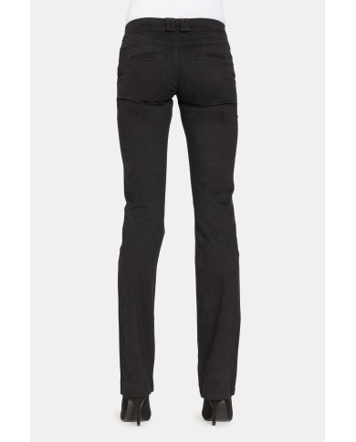 PANTALONI IN RASO STRETCH. Vita bassa e gamba slim.