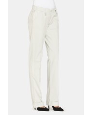 PANTALONI IN TESSUTO FERMO DI COTONE. Vita bassa e gamba regolare.