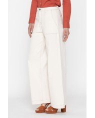 PANTALONE A PALAZZO MOD.763A IN TESSUTO BULL DENIM STRETCH.Vita regolare e gamba ampia.SPINTECH ELASTIC COTONE SULLA PELLE