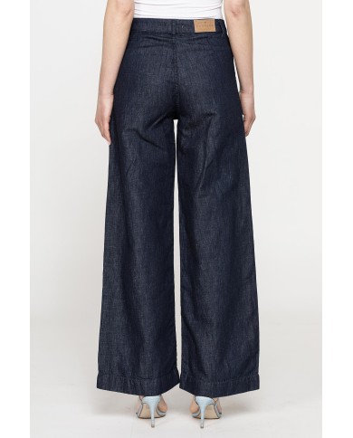 JEANS MOD.763 CON MOTIVO VERTICALE IN DENIM LINO