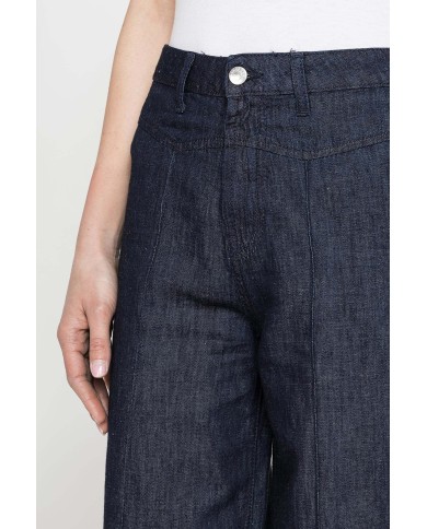 JEANS MOD.763 CON MOTIVO VERTICALE IN DENIM LINO