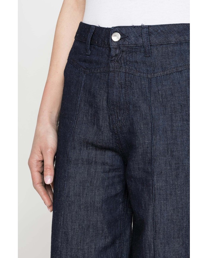 JEANS MOD.763 CON MOTIVO VERTICALE IN DENIM LINO