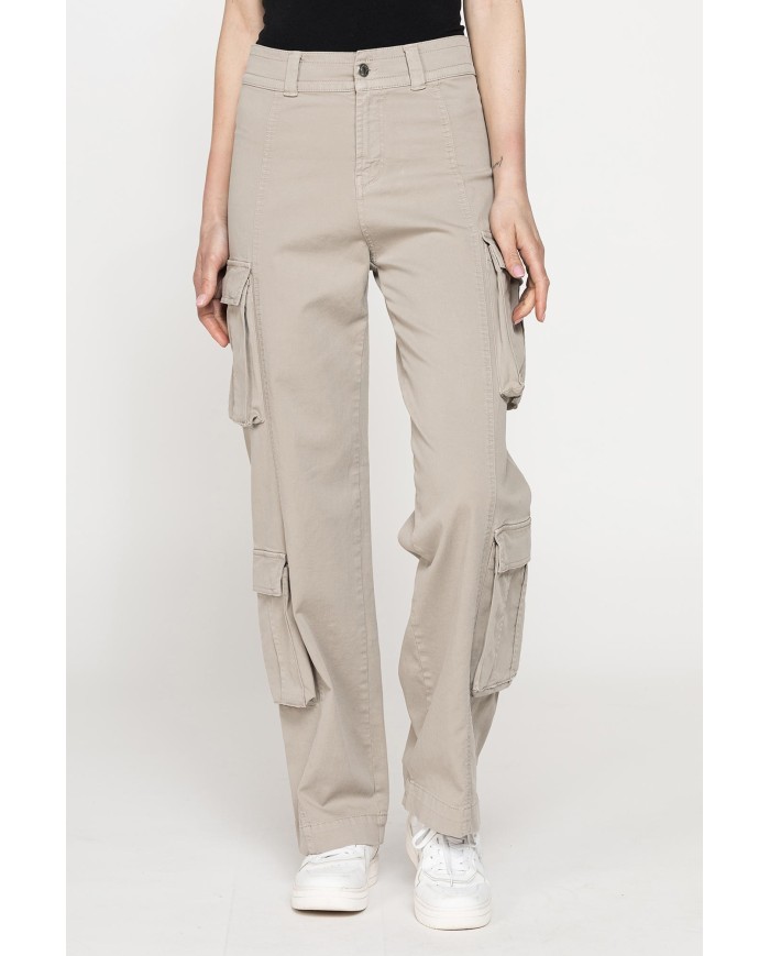 PANTALONE CARGO IN GABARDINA STRETCH
