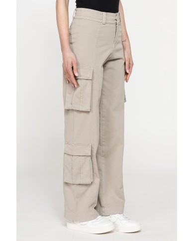PANTALONE CARGO IN GABARDINA STRETCH