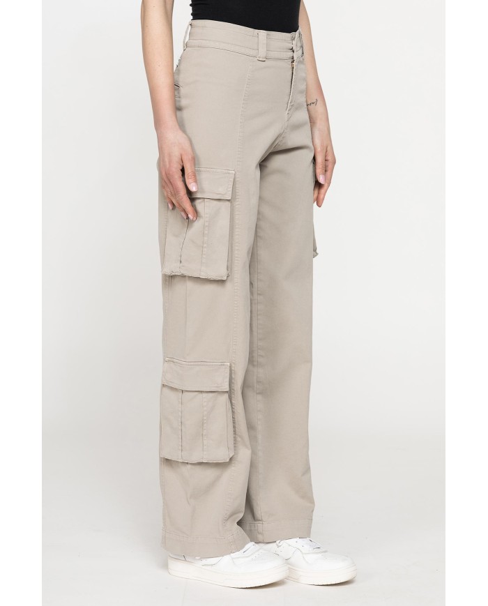 PANTALONE CARGO IN GABARDINA STRETCH