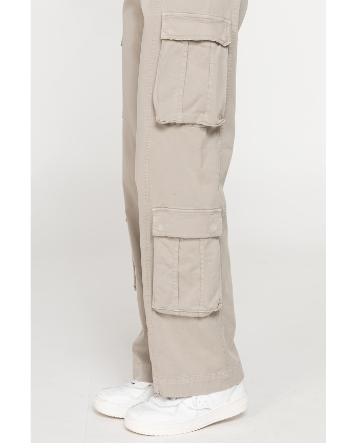 PANTALONE CARGO IN GABARDINA STRETCH