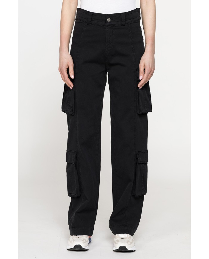 PANTALONE CARGO IN GABARDINA STRETCH