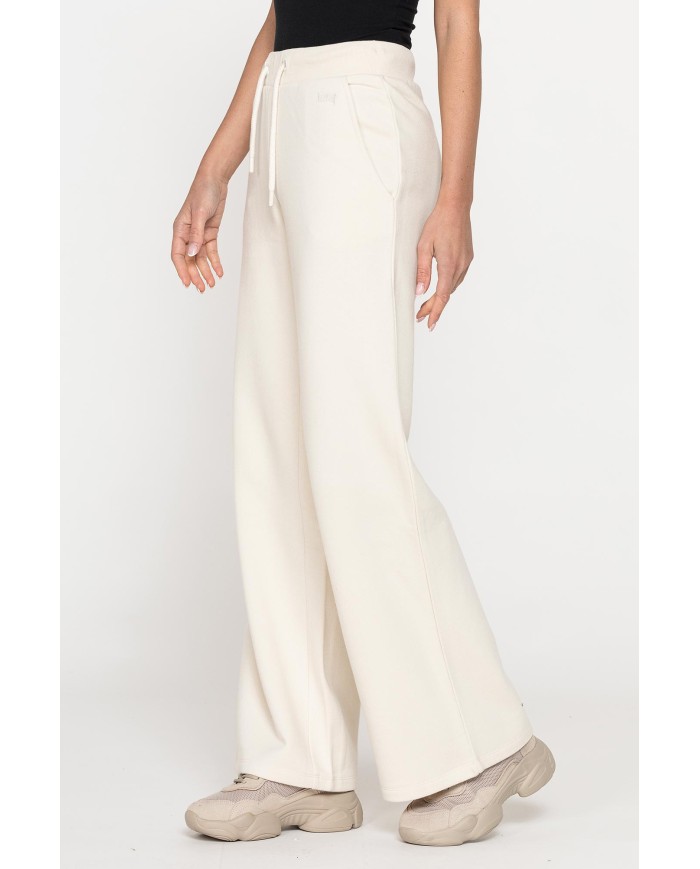 PANTALONE A PALAZZO IN FELPA