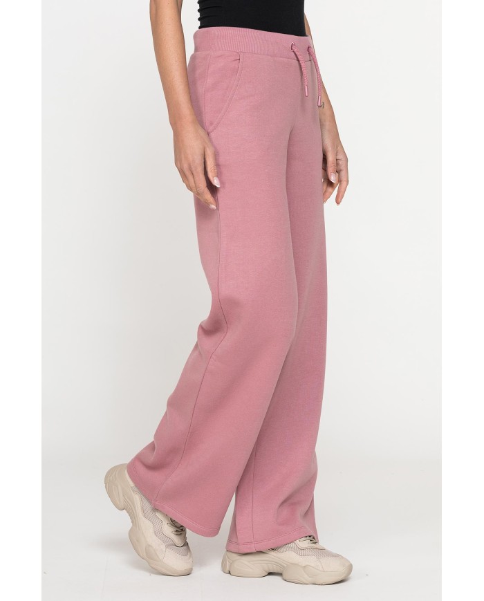 PANTALONE A PALAZZO IN FELPA