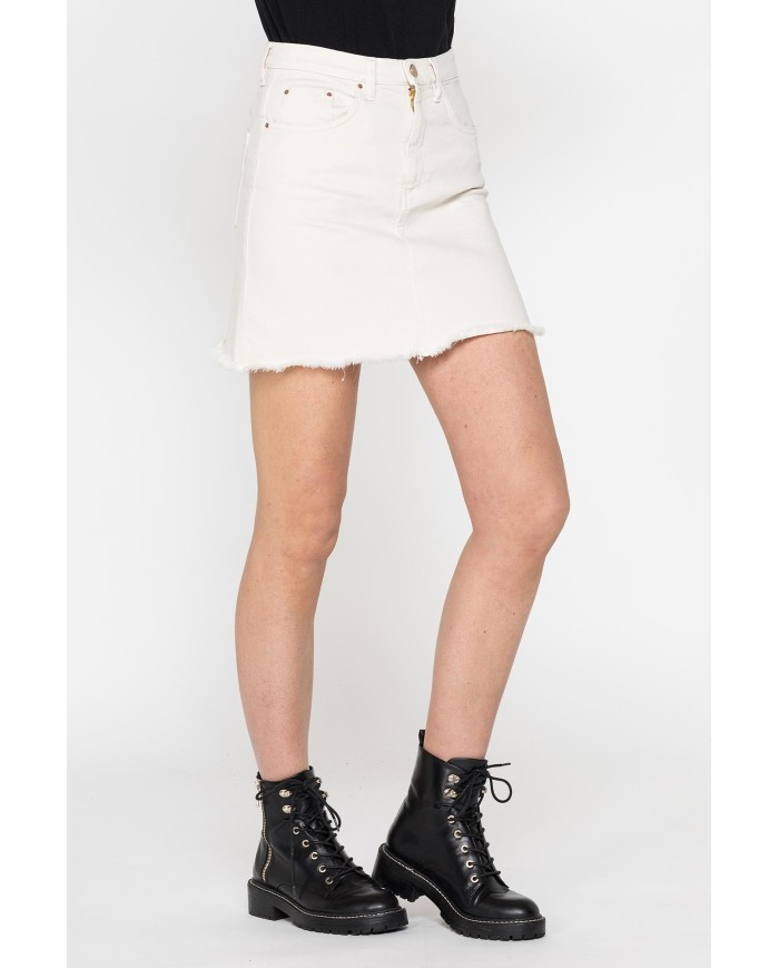 MINIGONNA IN BULL DENIM STRETCH