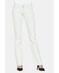 PANTALONI IN RASO STRETCH. Vita bassa e gamba regolare.