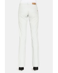 PANTALONI IN RASO STRETCH. Vita bassa e gamba regolare.