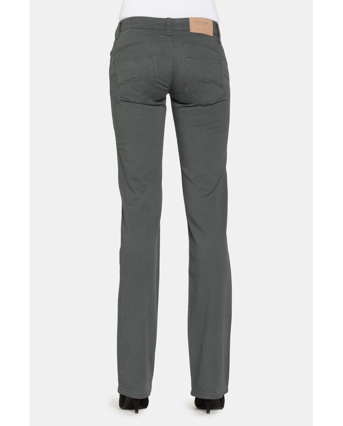 PANTALONI IN RASO STRETCH. Vita regolare e gamba regolare.