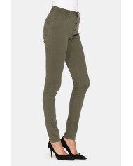 PANTALONE IN TESSUTO STRETCH 14,5 oz. Vita alta e gamba stretta.