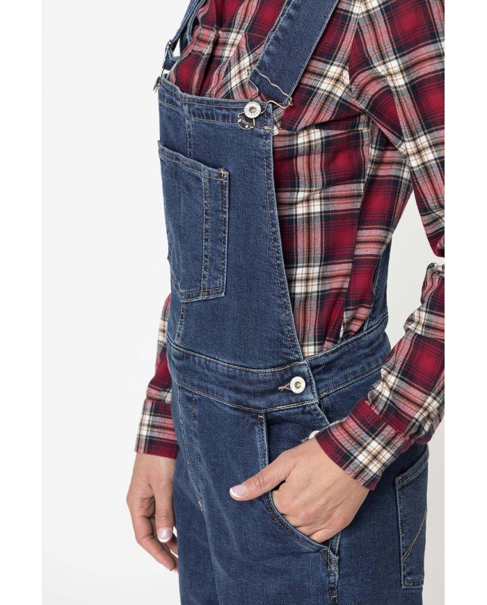 SALOPETTE IN DENIM STRETCH