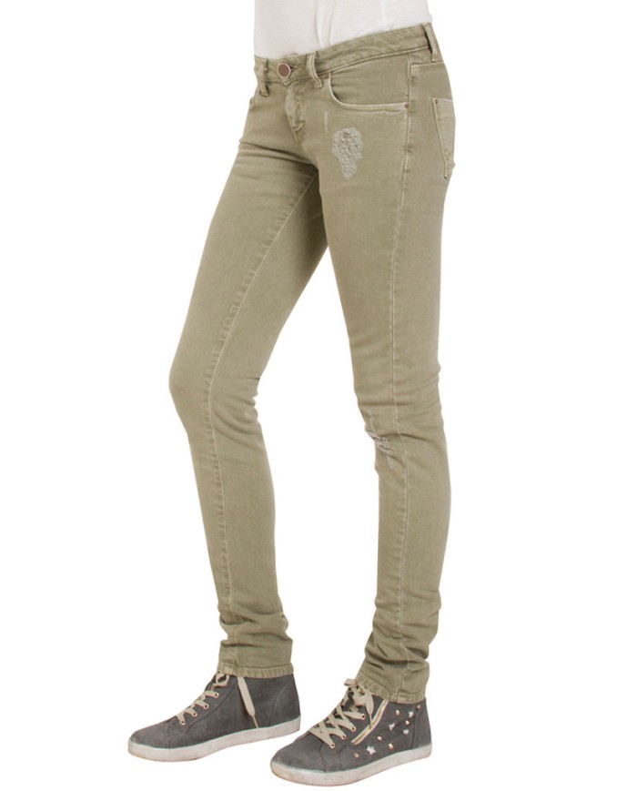 JEANS COLORATO STRETCH MOD.777. Vita bassa e gamba stretta.