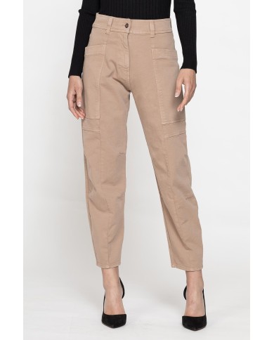 PANTALONE CARGO CARROT IN BULL DENIM STERTCH